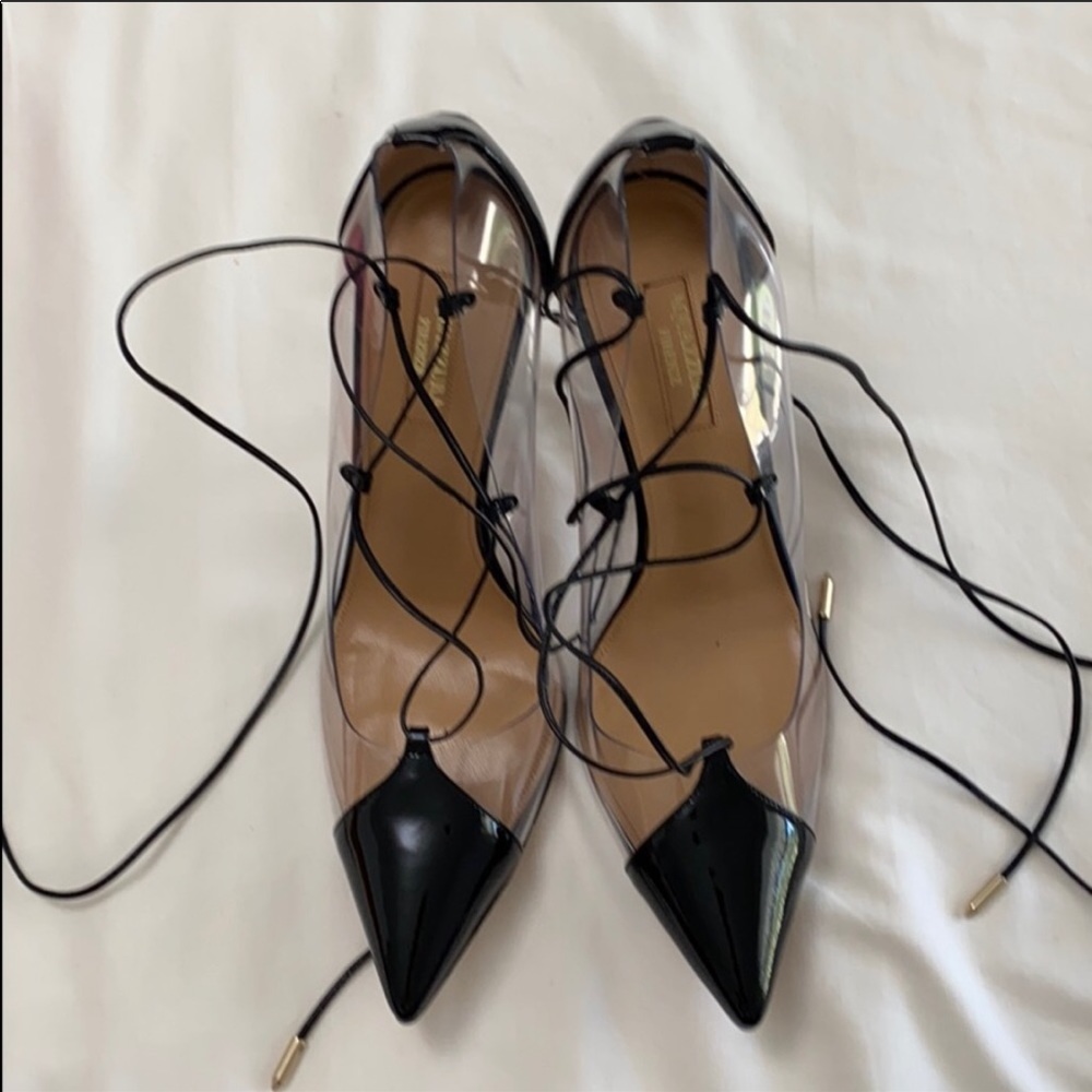 Aquuazzura Black Italian Leather Pump